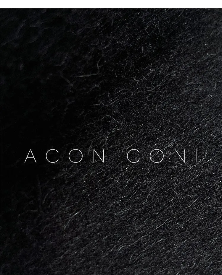 Aconiconi  Long Sleeve Braided Wool Coat- Nocturne of Grass Stream