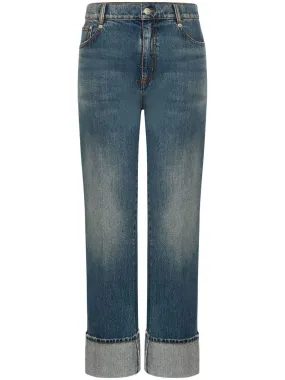 Alexander McQueen turn-up Hem straight-leg Jeans