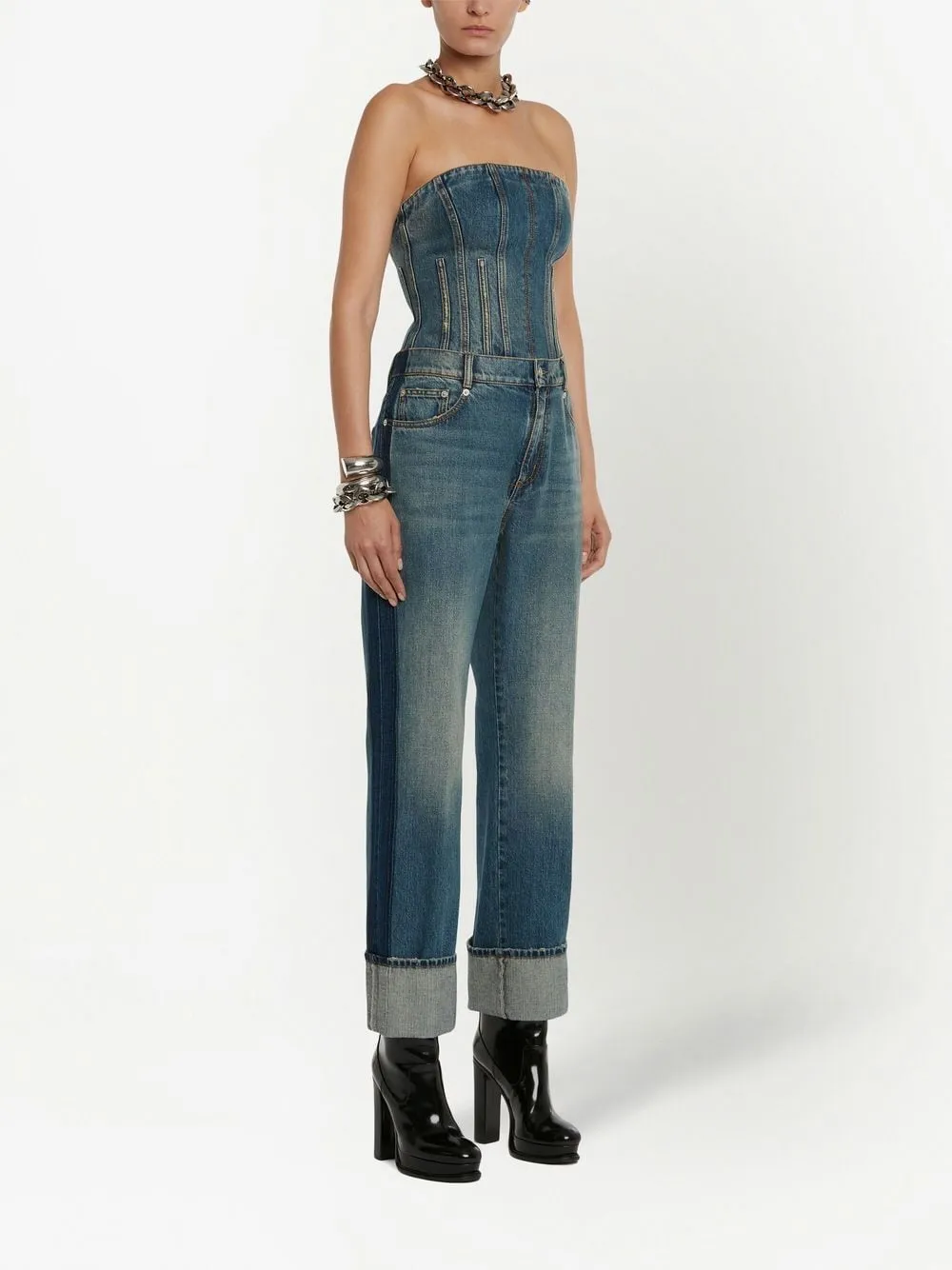 Alexander McQueen turn-up Hem straight-leg Jeans