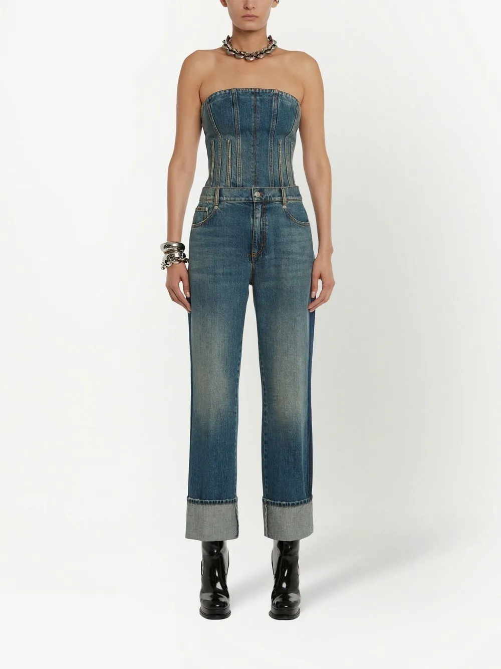 Alexander McQueen turn-up Hem straight-leg Jeans