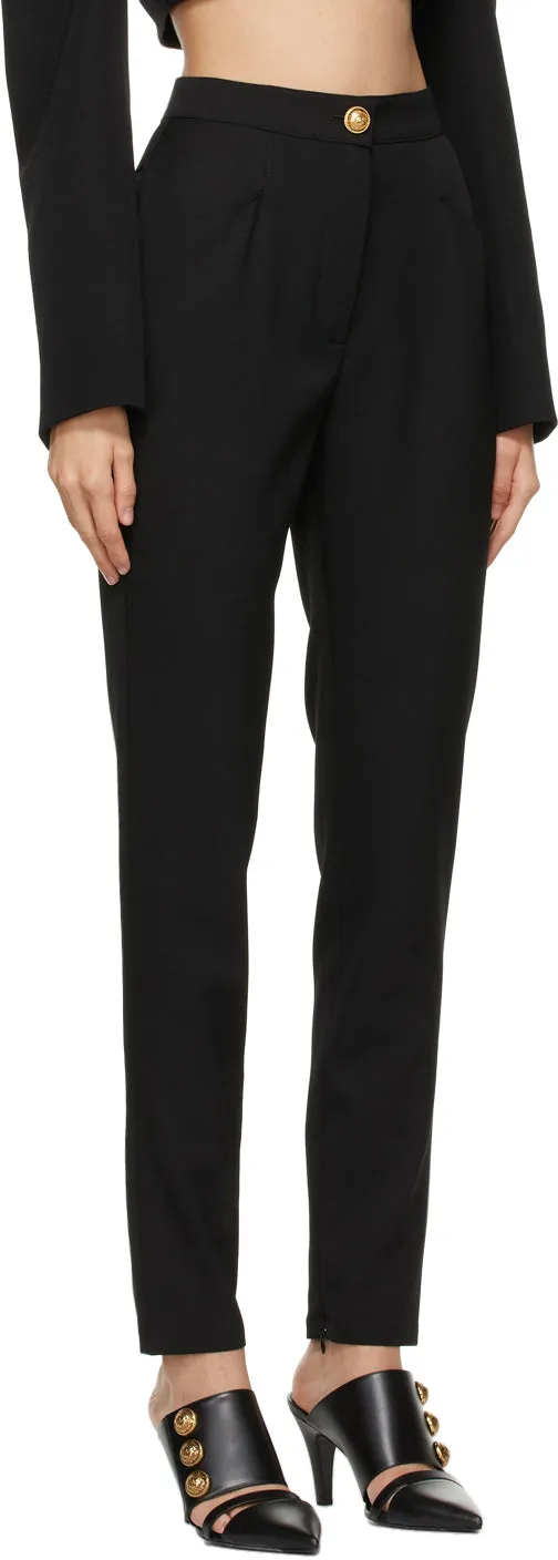 Balmain Black Virgin Wool Leggings