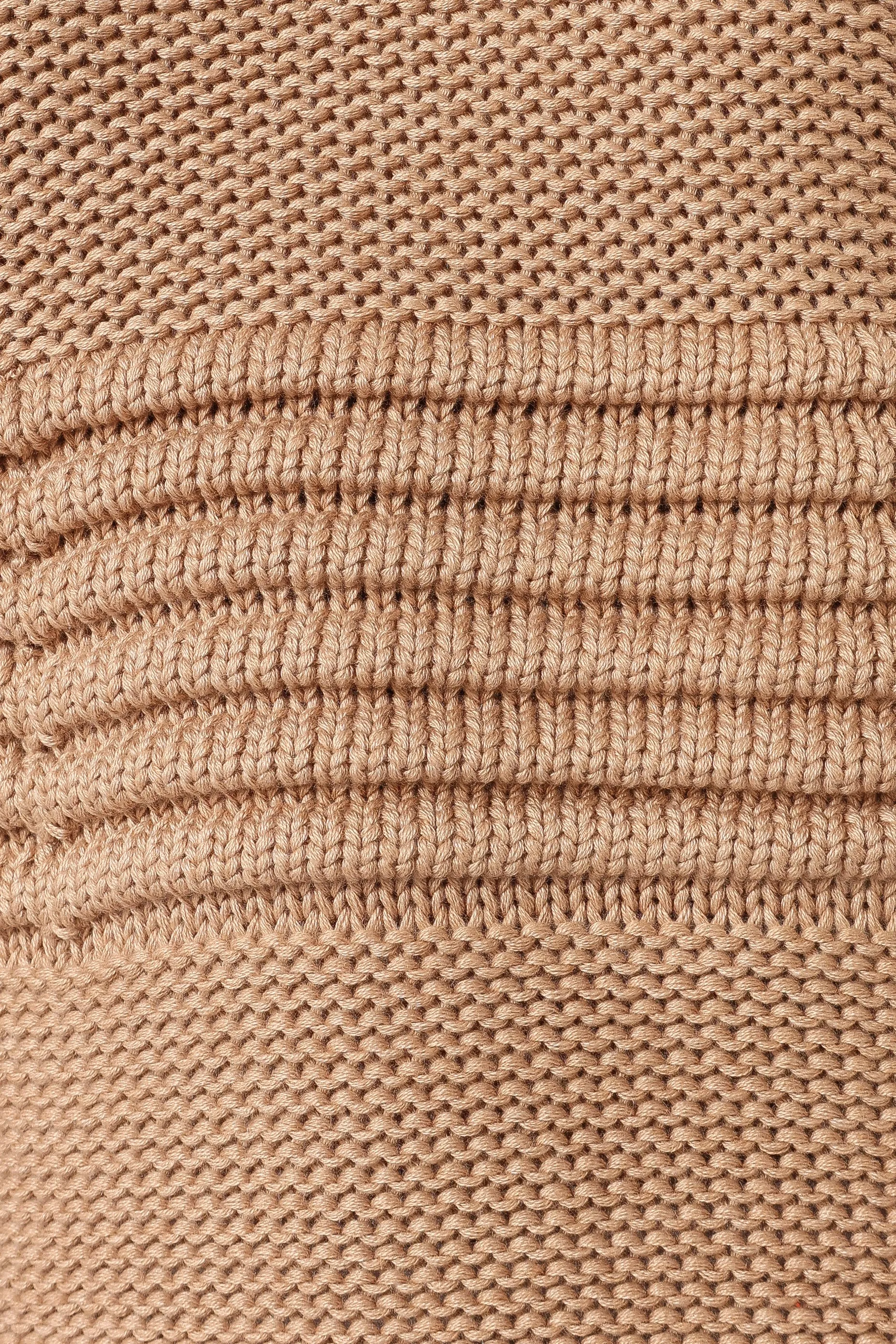 Beckett Textured Stripe Knit Sweater - Beige