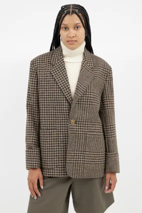 Black & Brown Icon Houndstooth Blazer