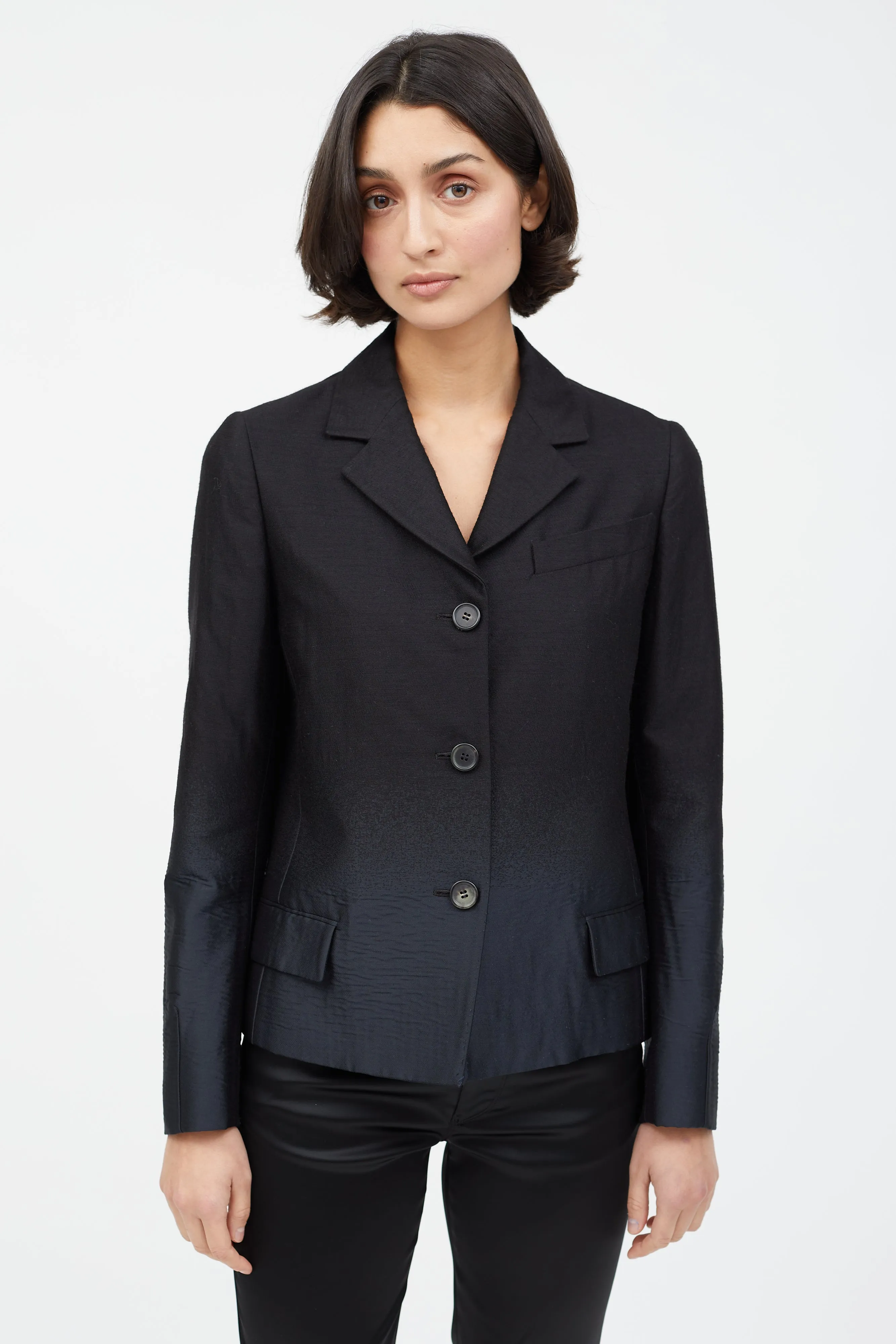 Black & Navy Gradient Blazer