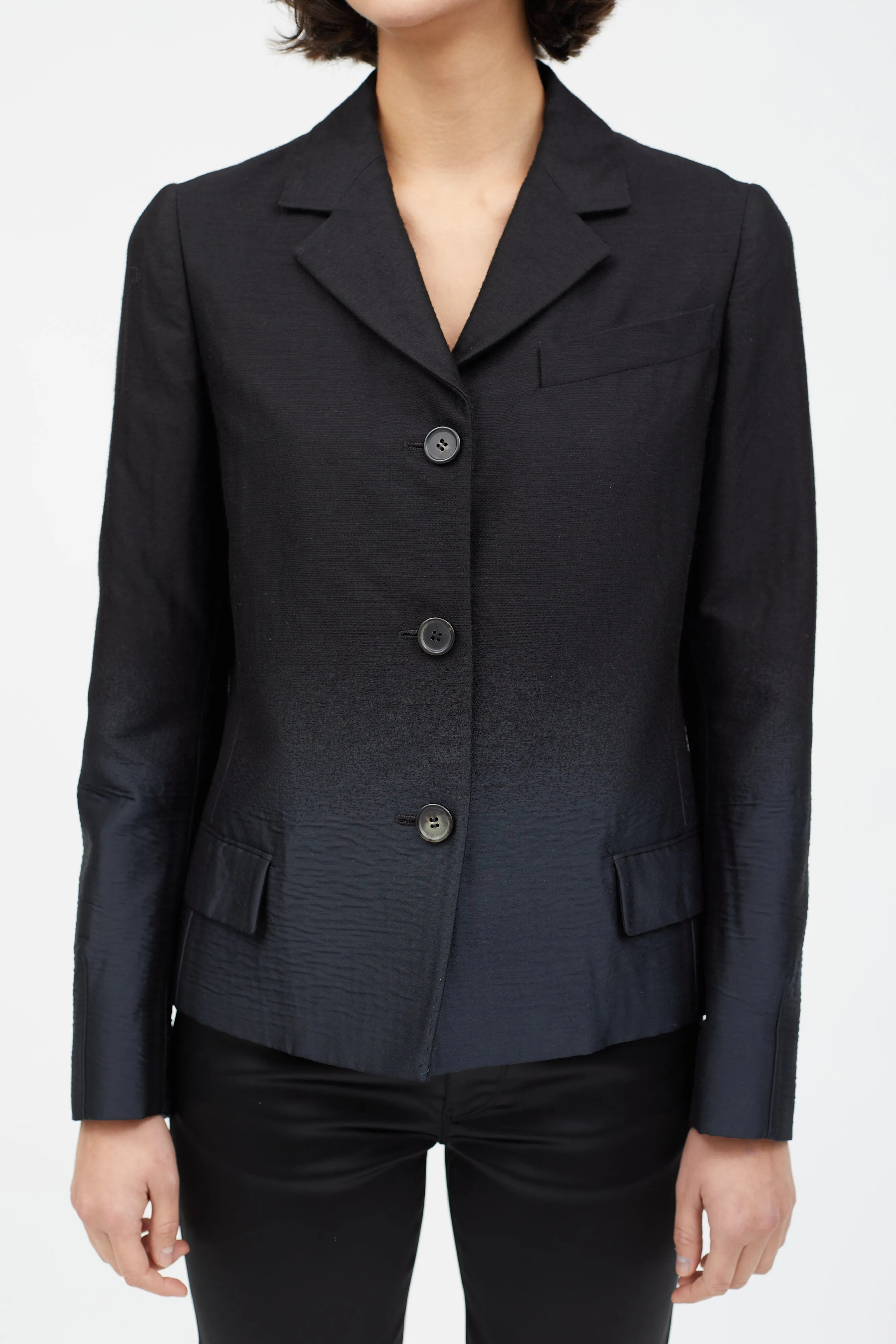 Black & Navy Gradient Blazer