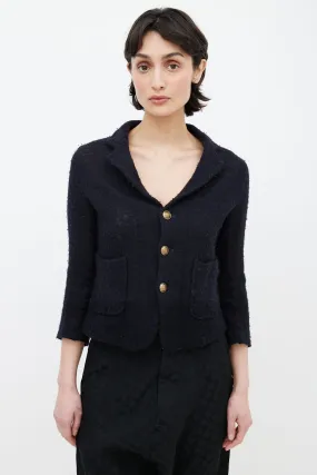 Black Wool Blend Blazer
