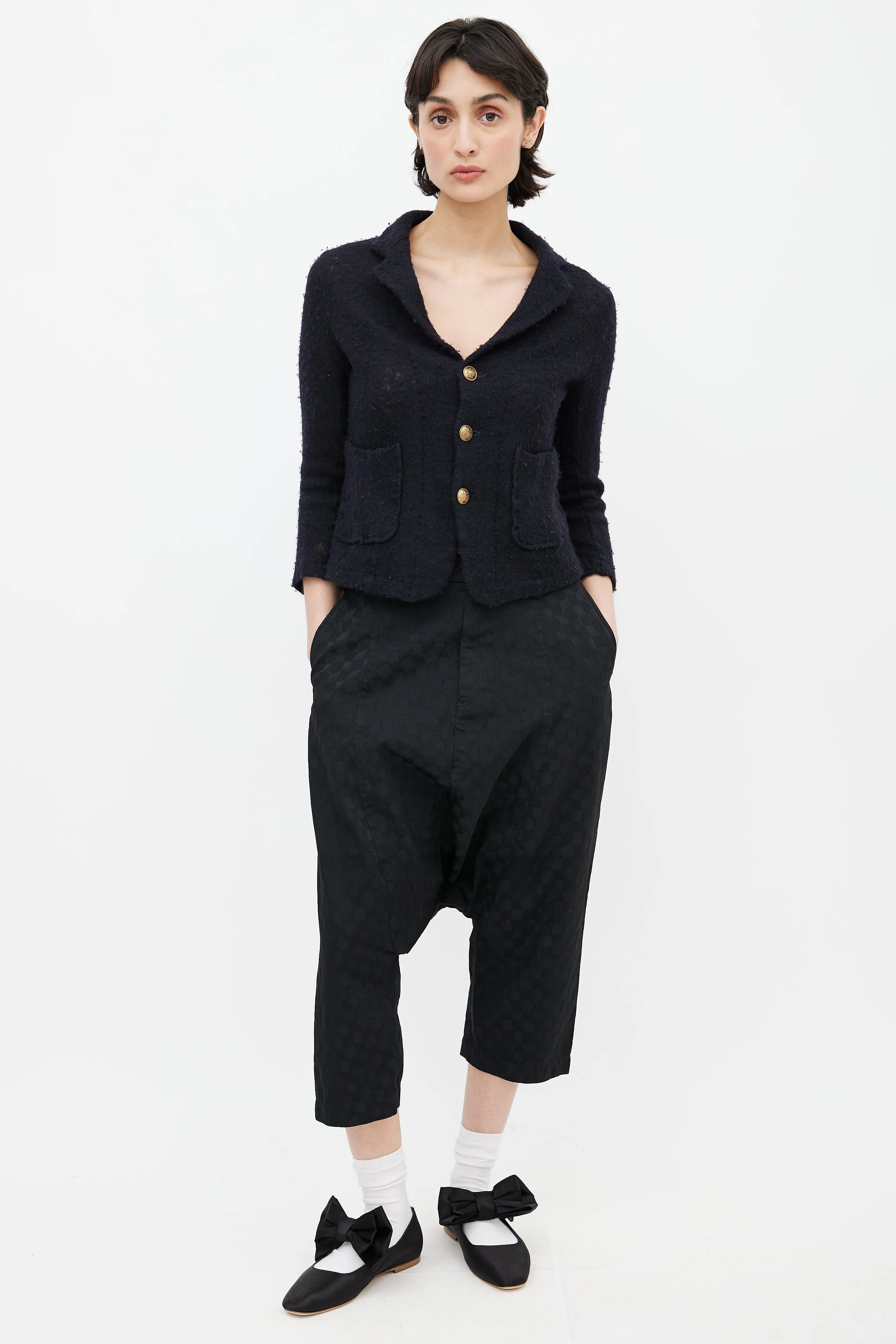 Black Wool Blend Blazer