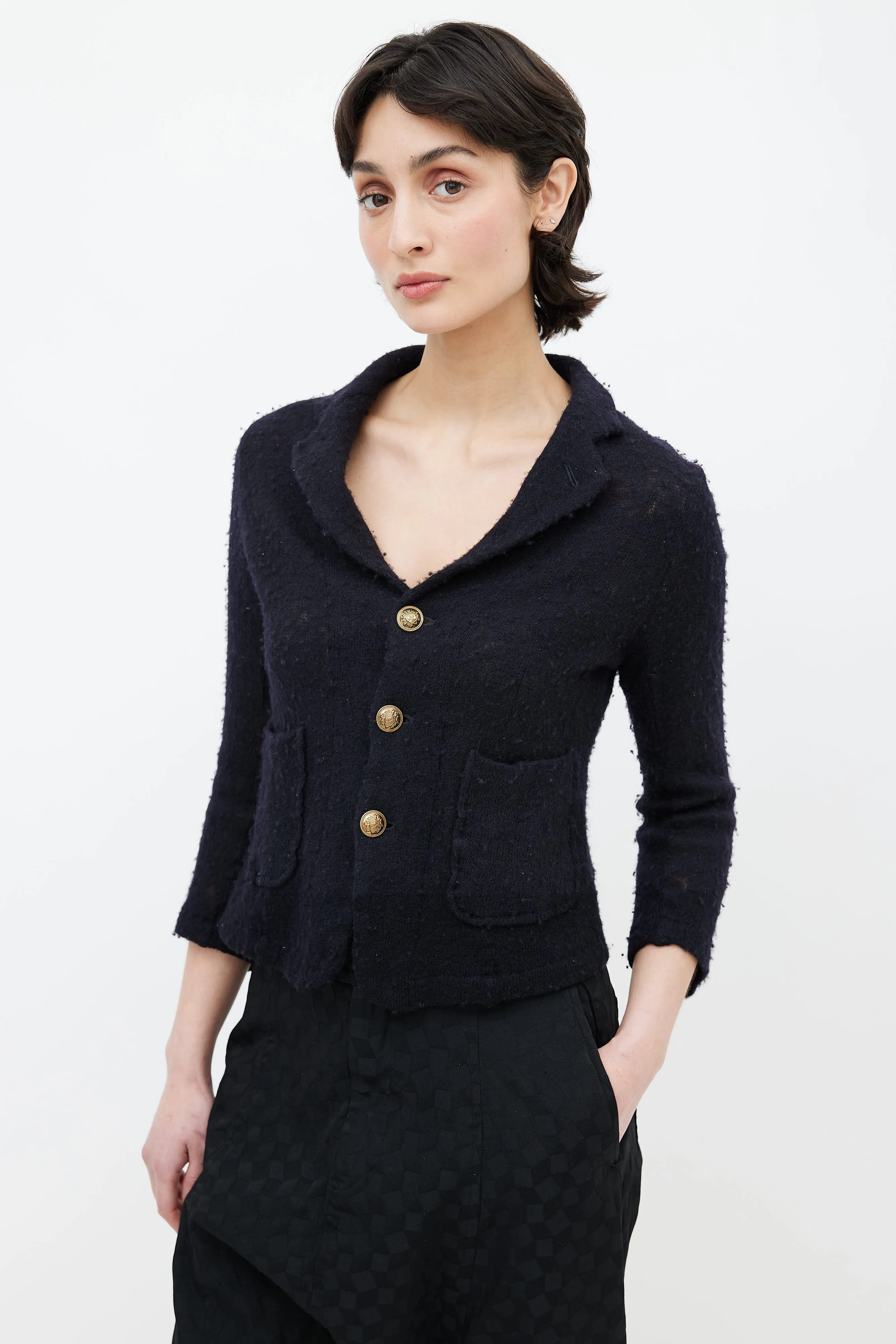 Black Wool Blend Blazer