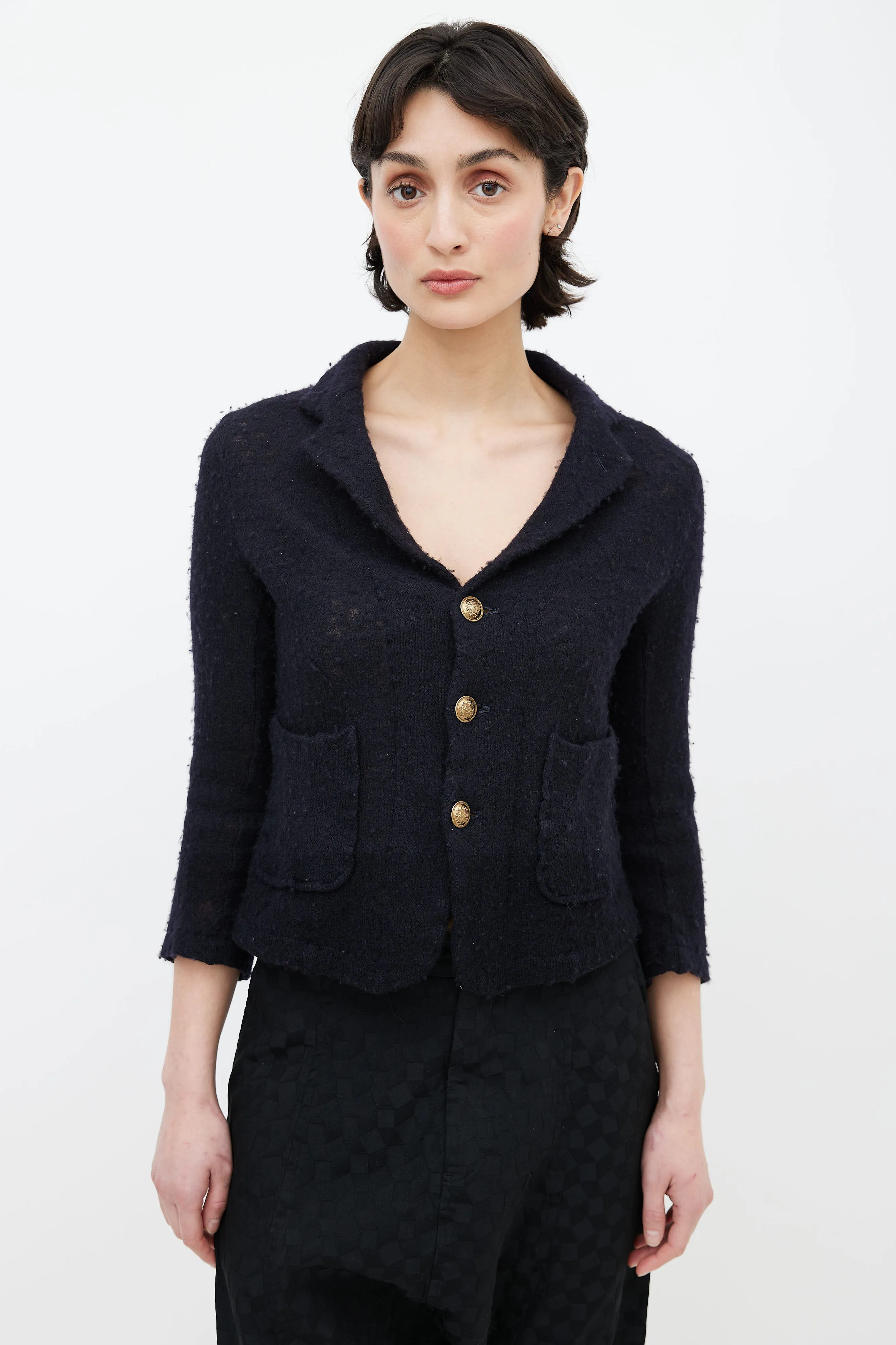 Black Wool Blend Blazer