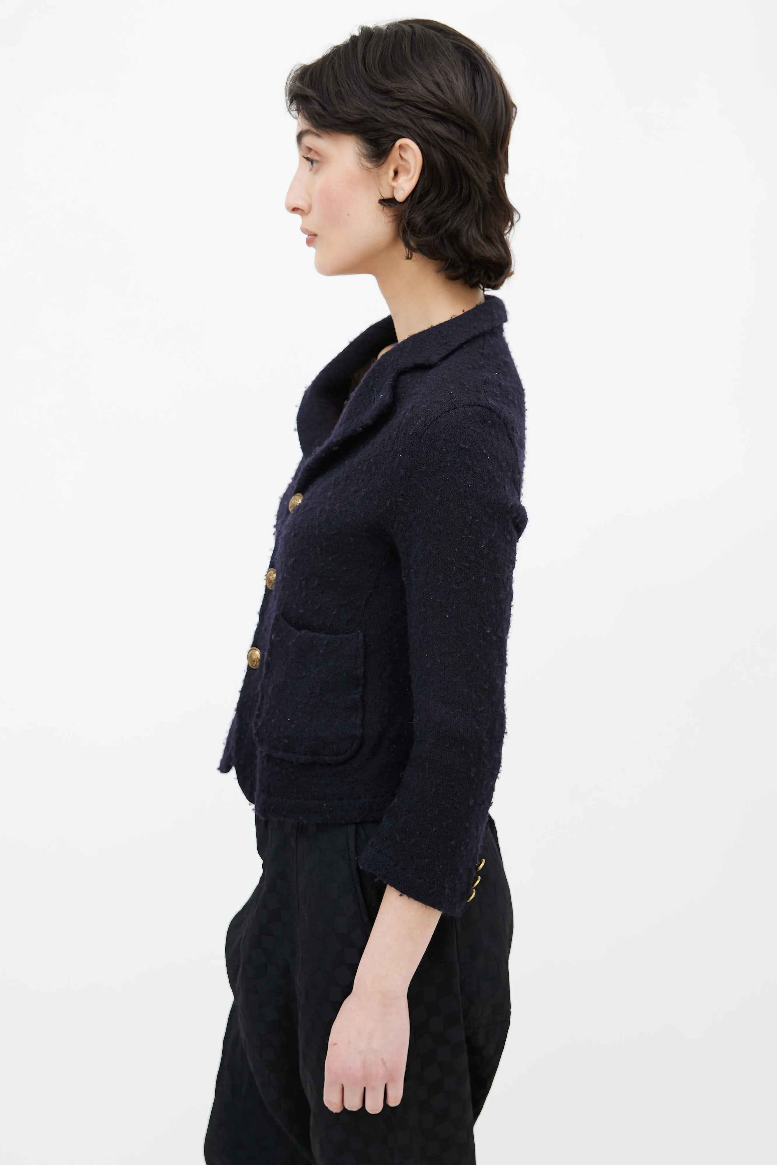 Black Wool Blend Blazer