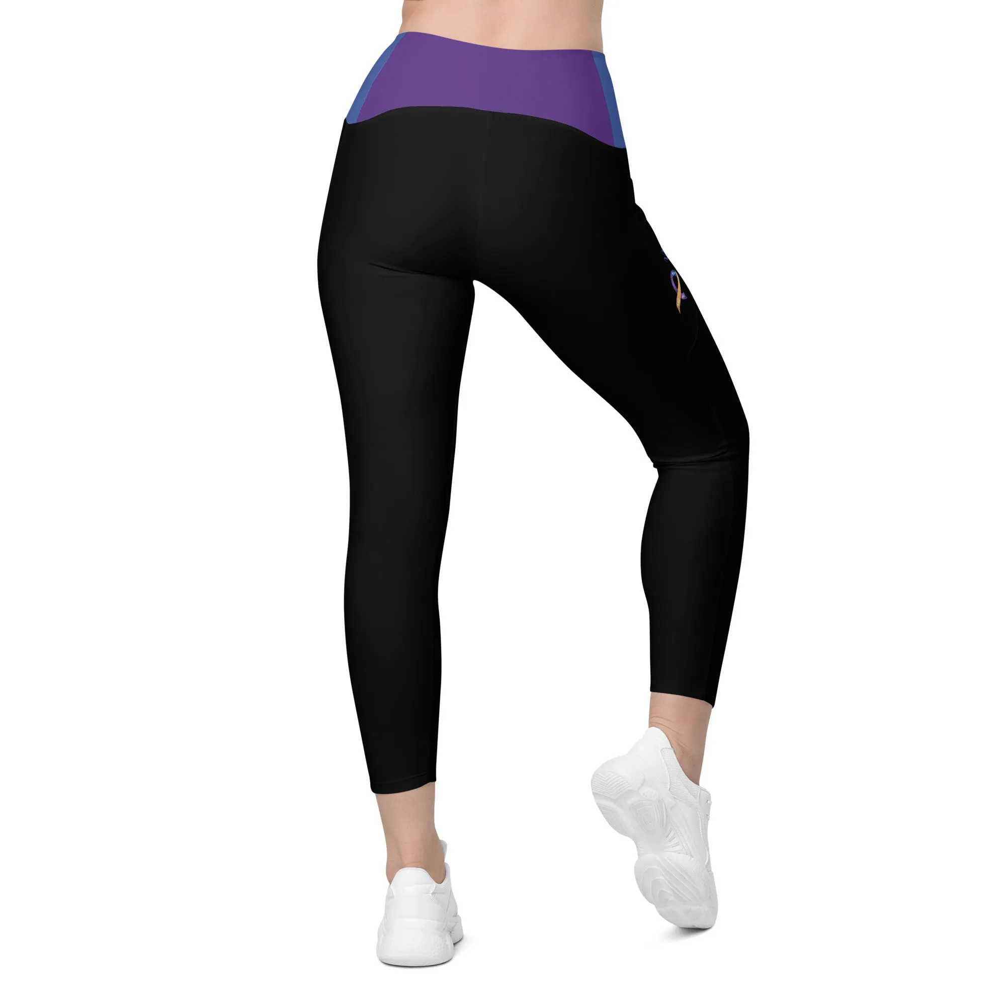 Bladder Cancer "Survivor" Ribbon Leggings with Pockets