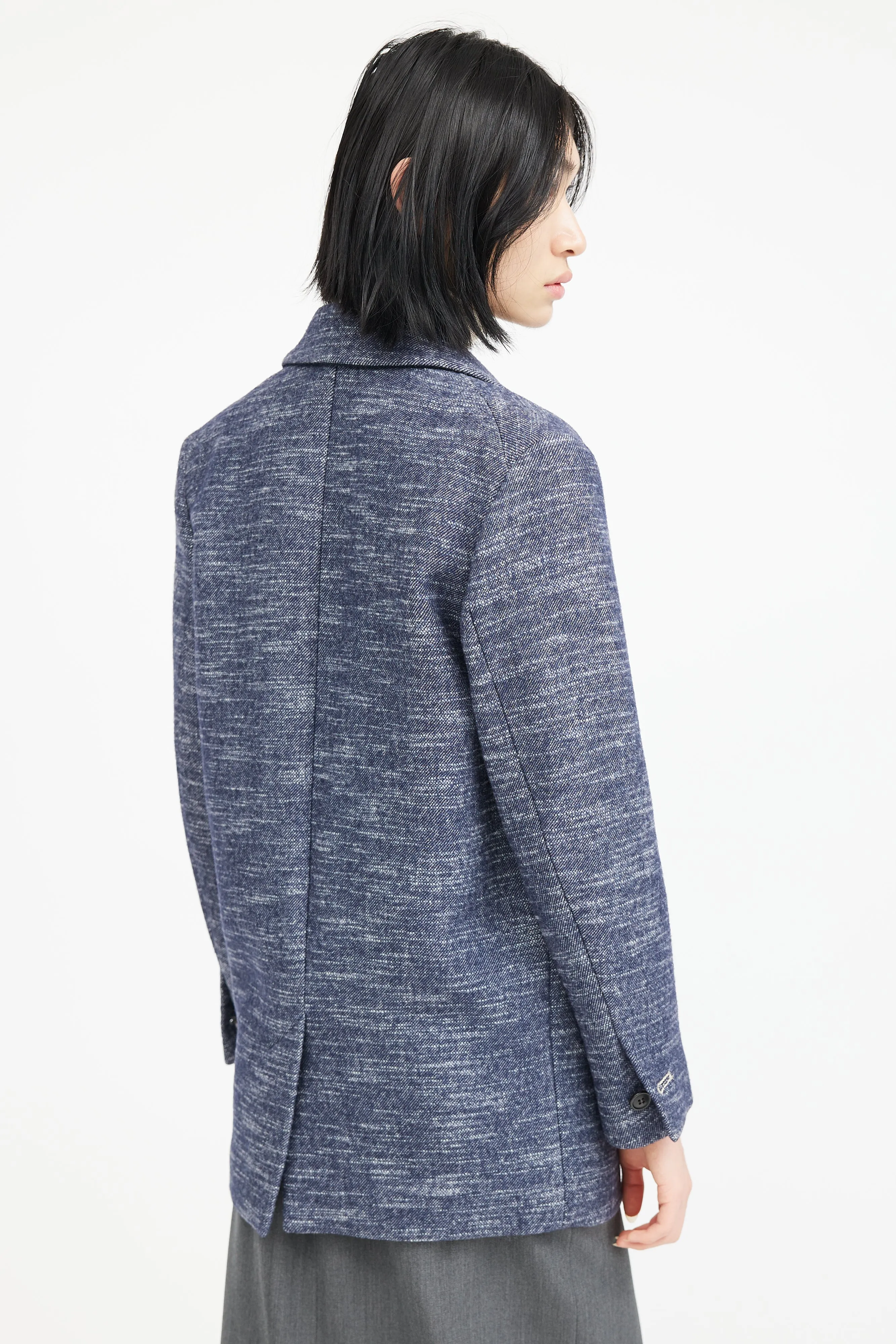 Blue & White Wool Blazer