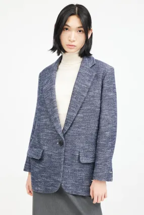 Blue & White Wool Blazer