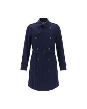 Burberry Kensington Cotton Double-Breasted Coat with Classic Collar