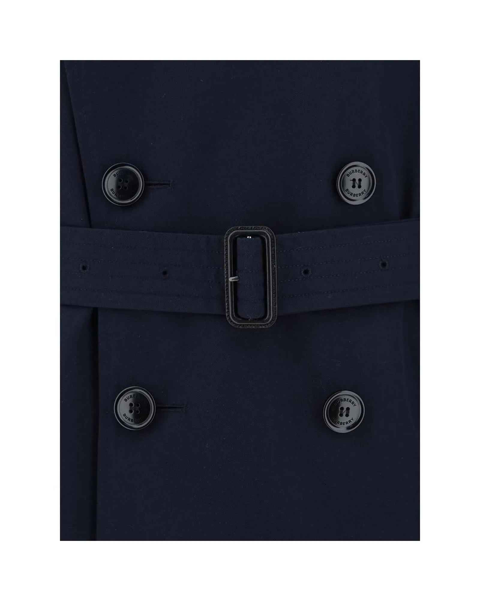 Burberry Kensington Cotton Double-Breasted Coat with Classic Collar