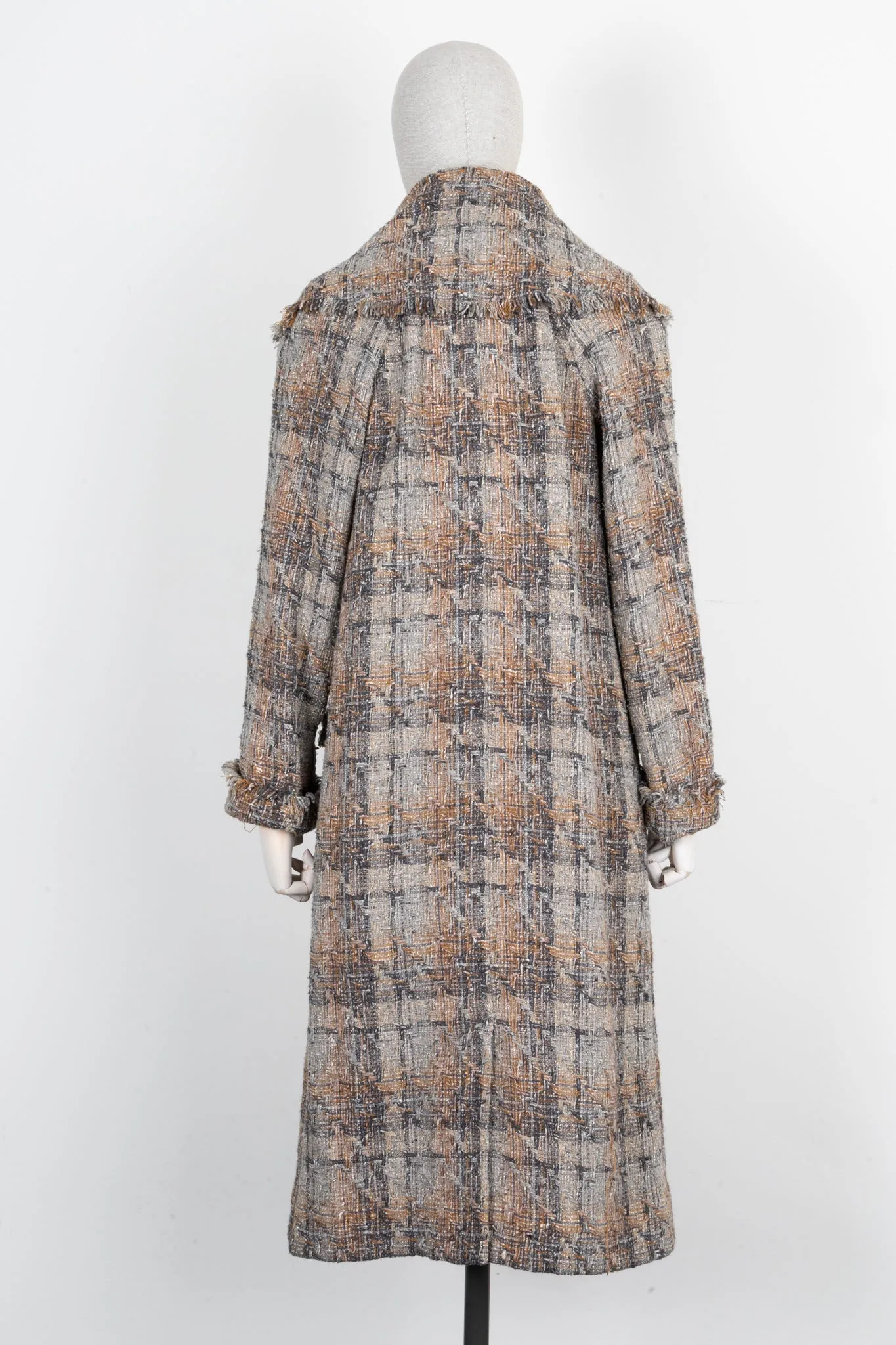 CHANEL 2017 Double Breasted Tweed Coat Brown