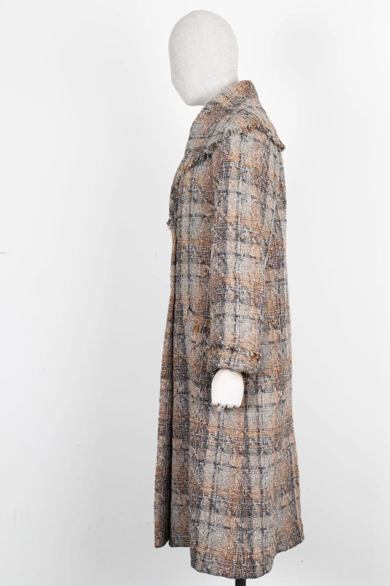 CHANEL 2017 Double Breasted Tweed Coat Brown
