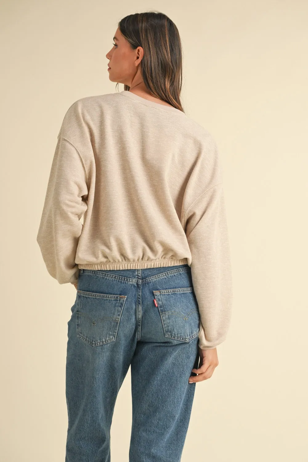 Embroidered Malibu Vintage Cropped Sweatshirt