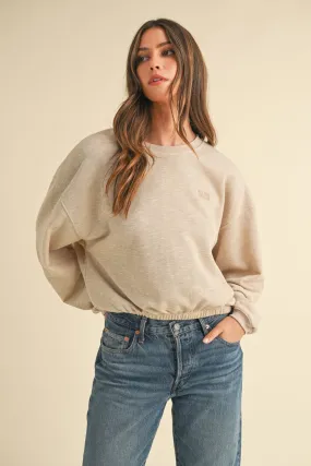 Embroidered Malibu Vintage Cropped Sweatshirt