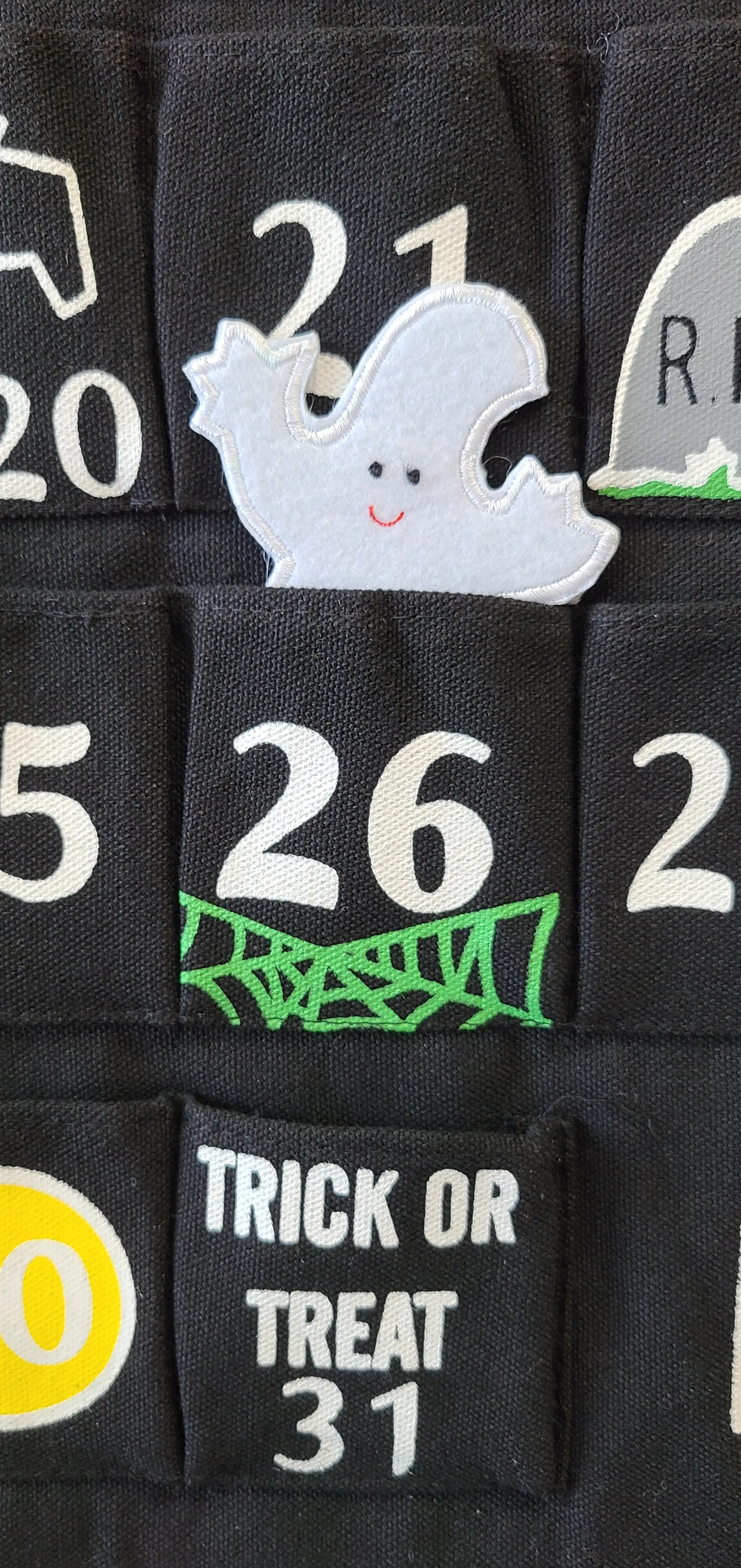 Halloween Countdown Calendar Canvas Wall Hanging