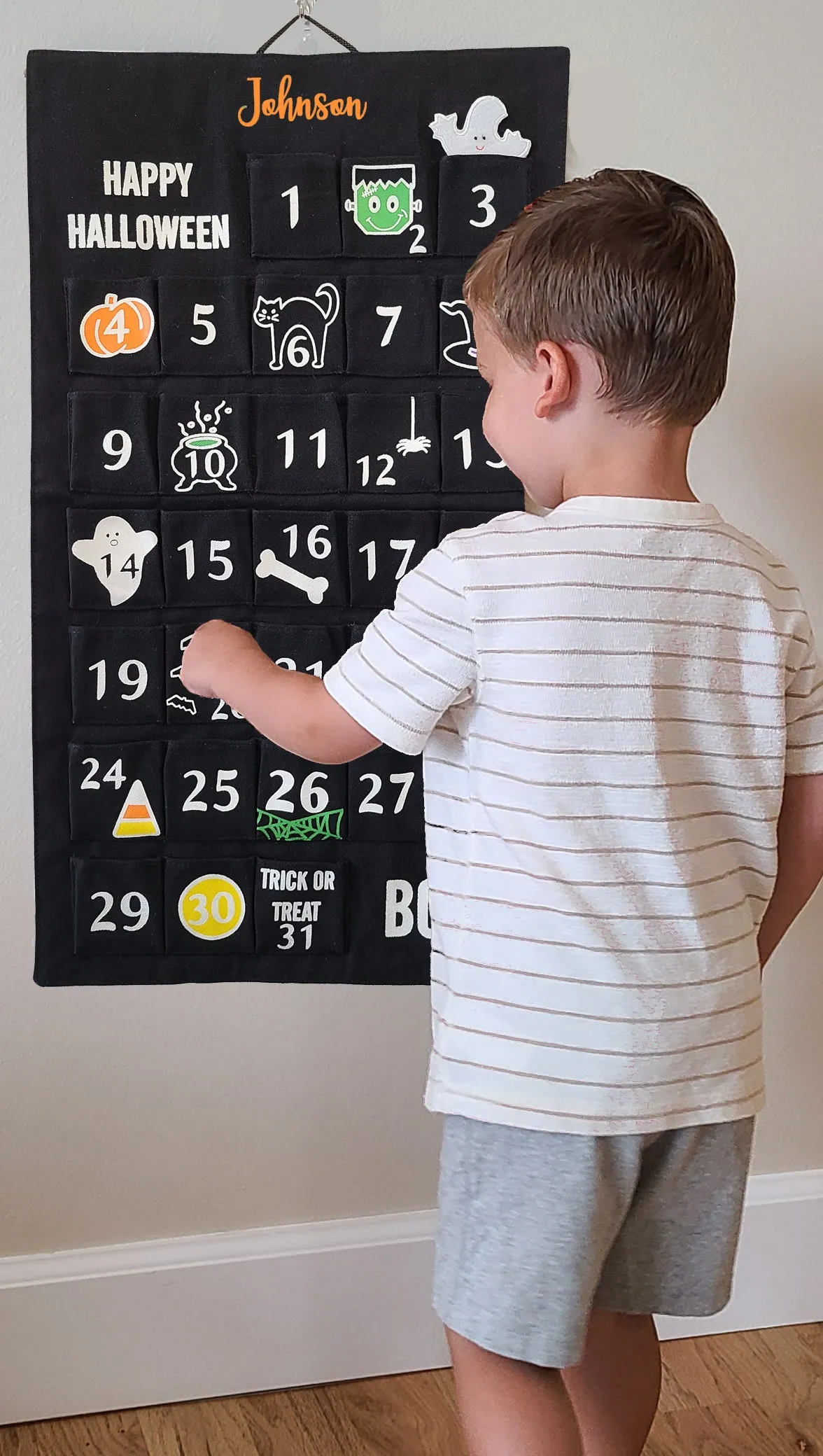 Halloween Countdown Calendar Canvas Wall Hanging