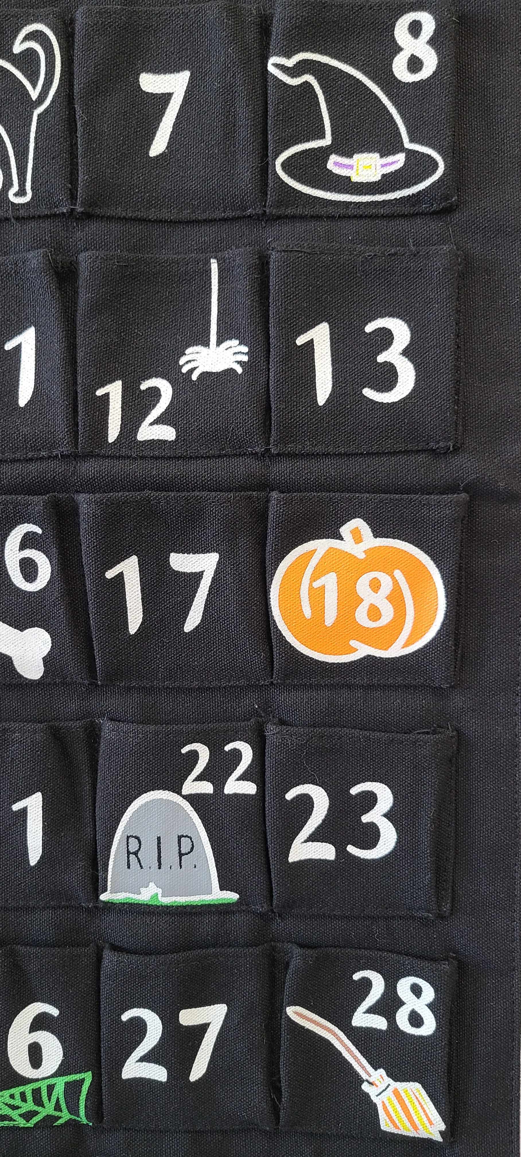 Halloween Countdown Calendar Canvas Wall Hanging