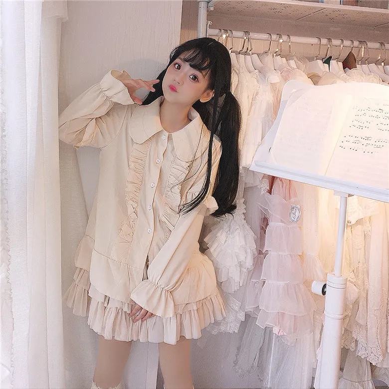 Harajuku Ruffles Long Sleeved Shirt