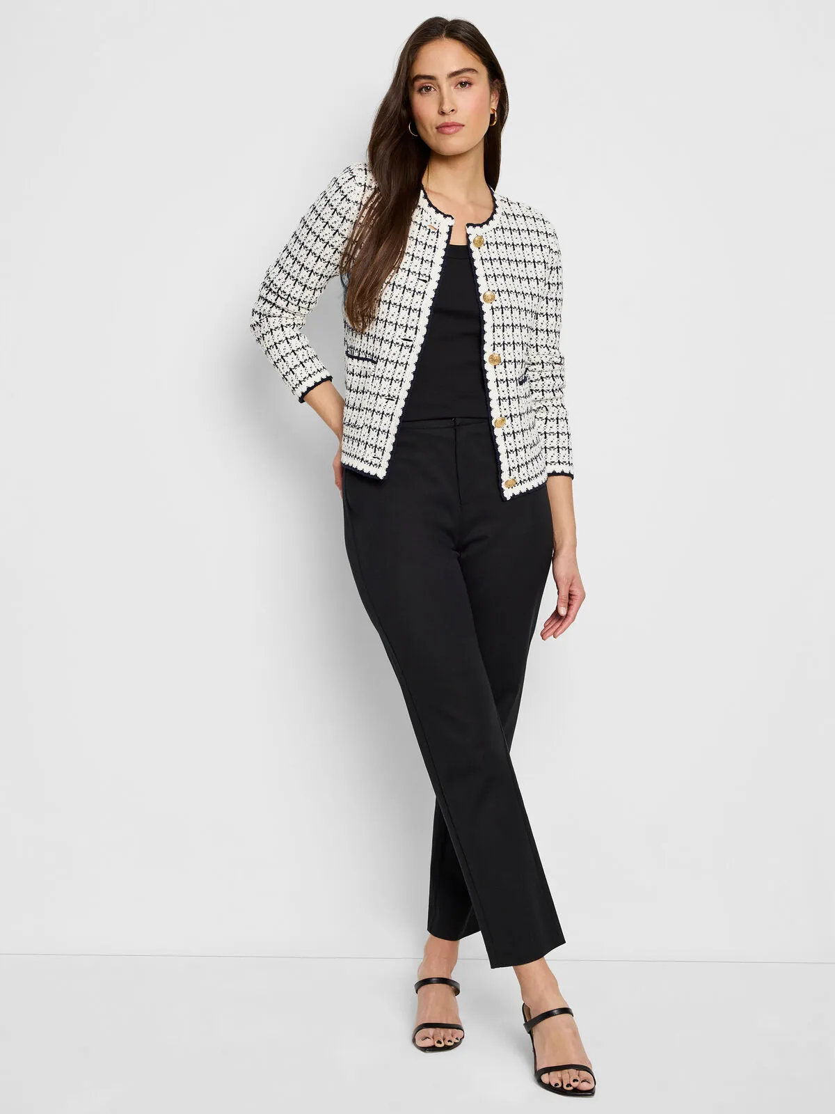 Mixed Up Sweater Jacket - Cream Multi