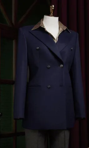 Navy Wool / Cashmere Two Piece Women's Evening Suit / Style No DBU9072