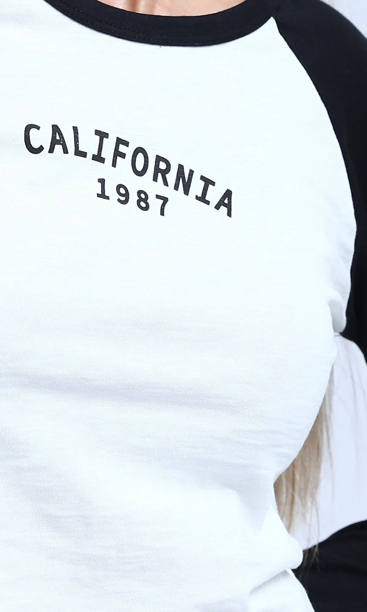 O198536 - Printed "California" Cotton Long Sleeves Tee