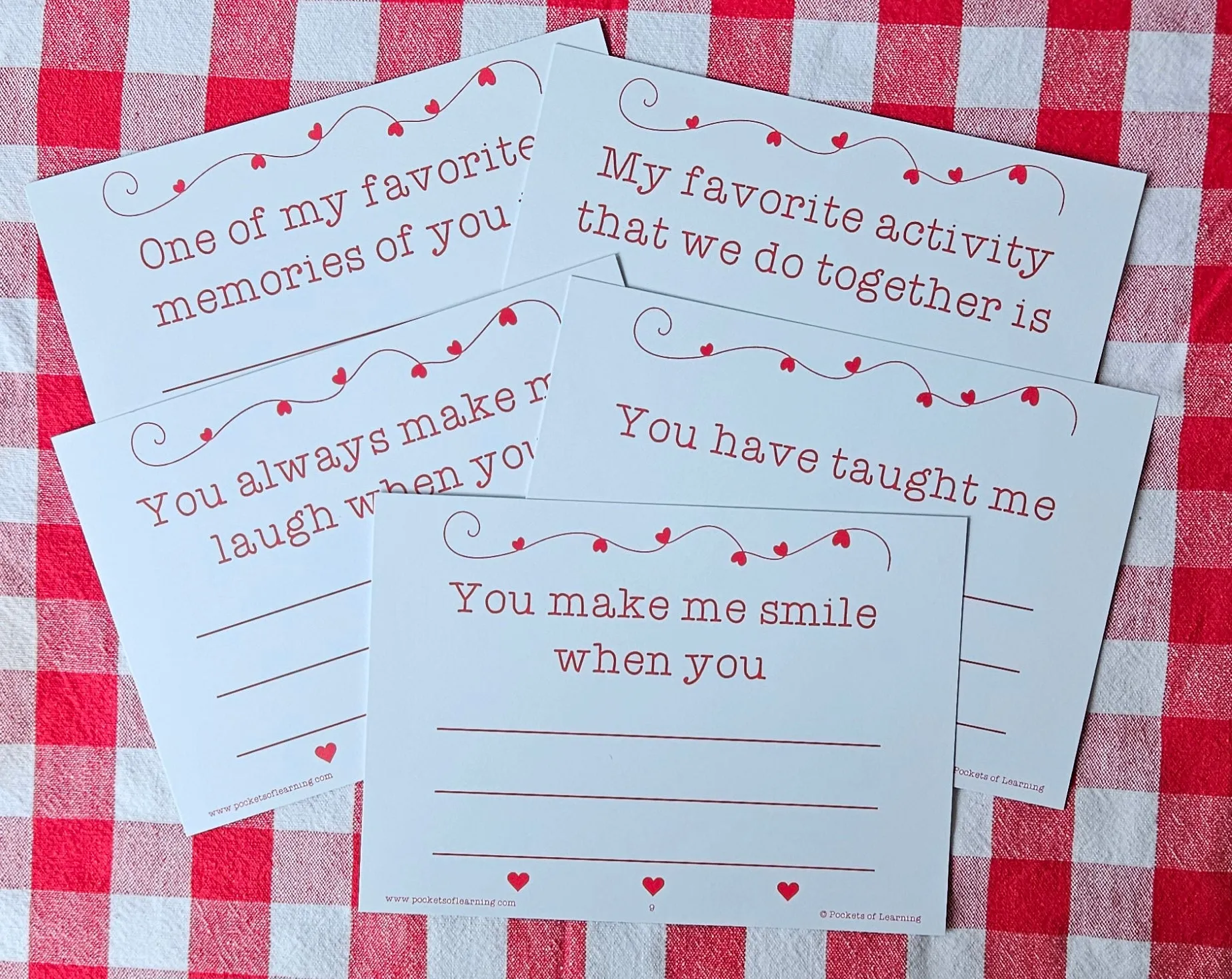 Personalized Valentine Heart Canvas Envelope w/ 14 Love Note Cards with hanging loop for mantle, chair, or door