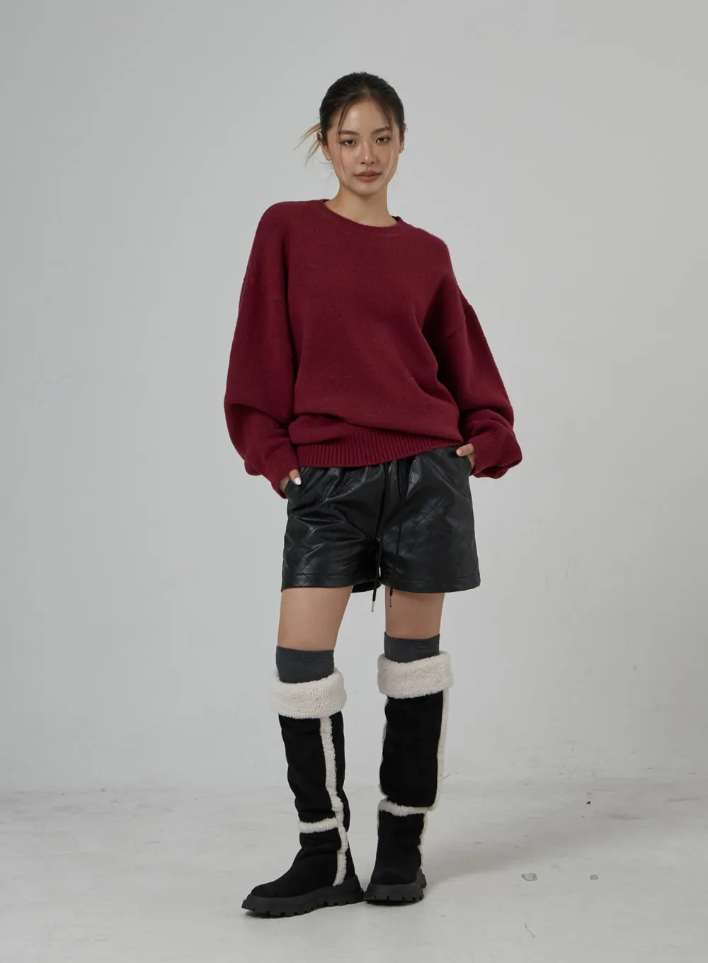 Quilted Faux Leather Shorts CD30