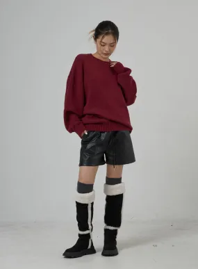 Quilted Faux Leather Shorts CD30