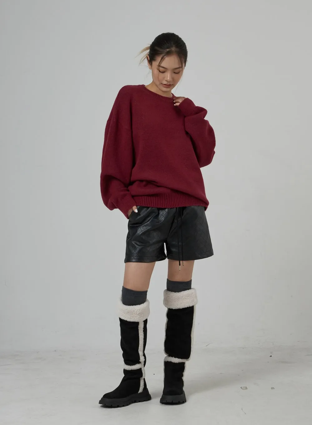 Quilted Faux Leather Shorts CD30