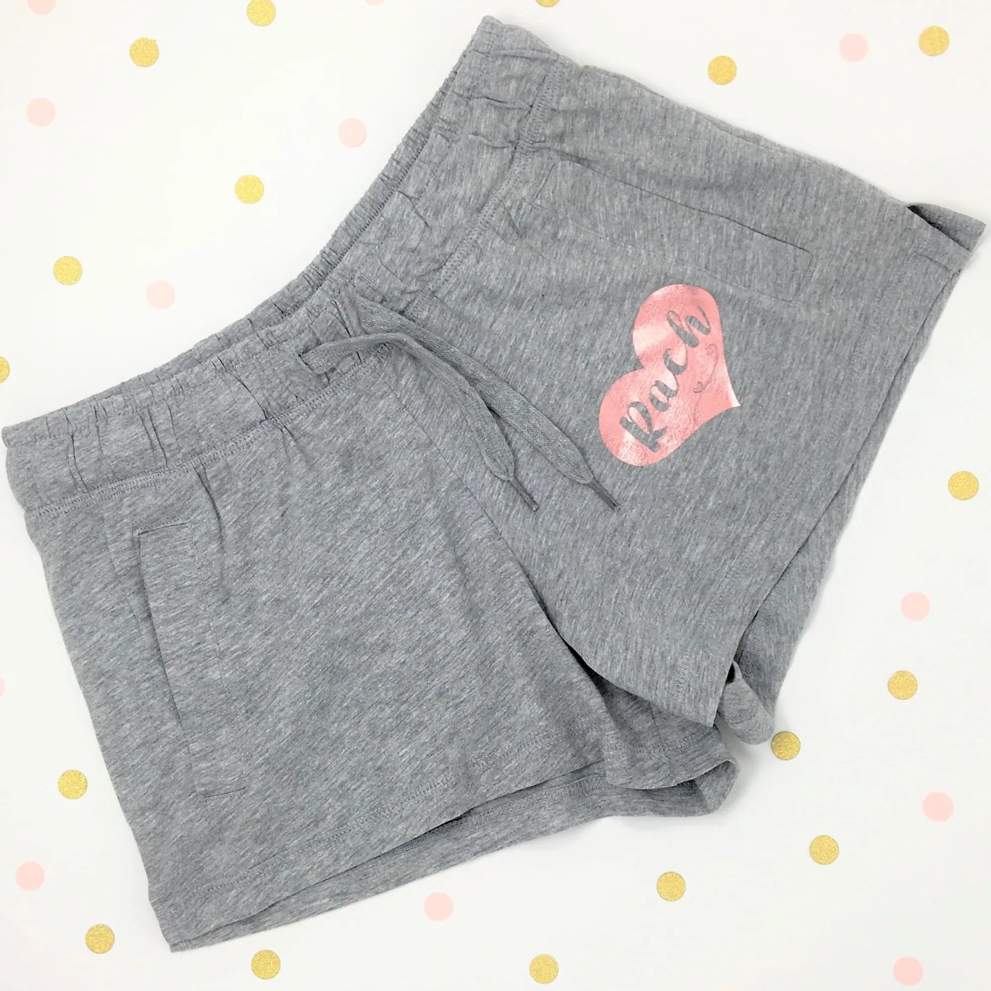 Rose Gold Heart Personalised Pyjama Set