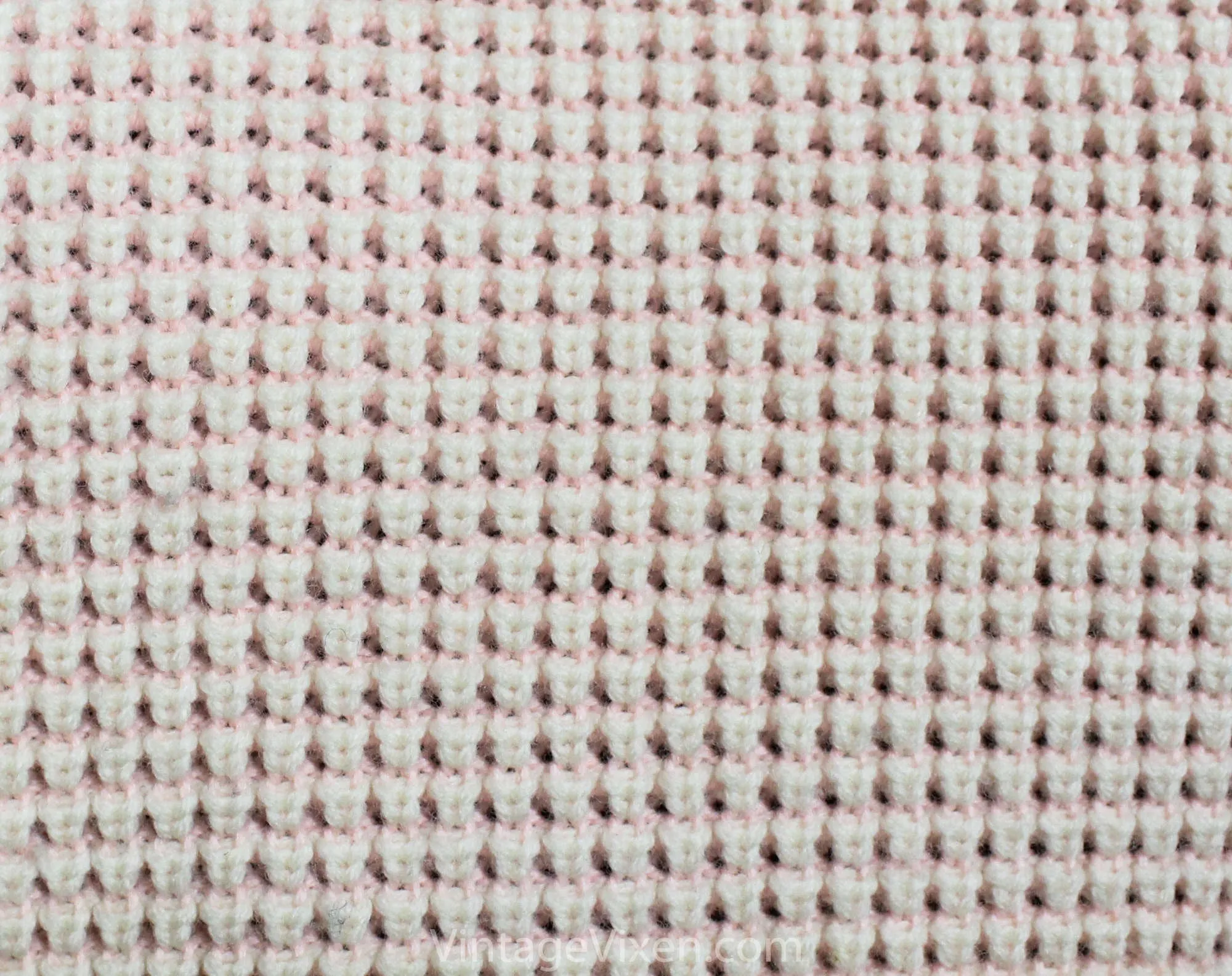 Size 4 Pink Sweater - Late 1950s Early 1960s Wool Pullover - Winter Ski Bunny 60s Preppie Cute - Oversized Fine Waffle Knit from Germany