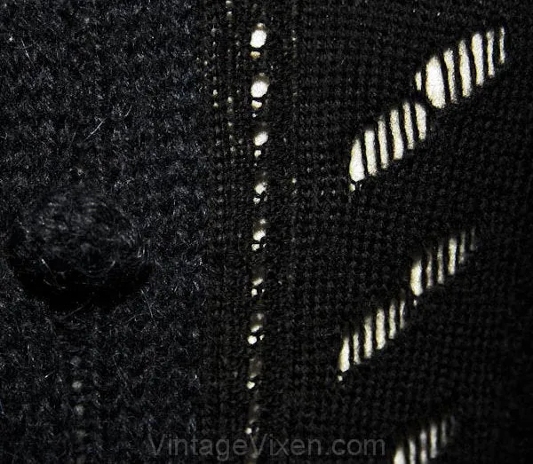 Size 8 Designer Knit Top - ca. 1980 Black Christian Dior Sleeveless Sweater - Paris Boutique - Feels Like Angora - Fall - Bust 37 - 34134