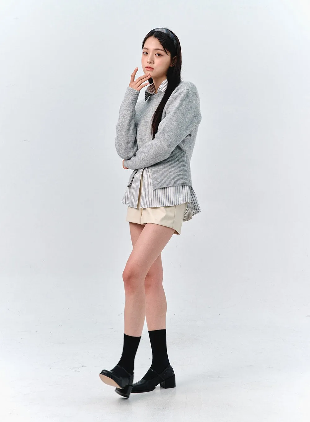 Textured Twist Pullover Knit OO319