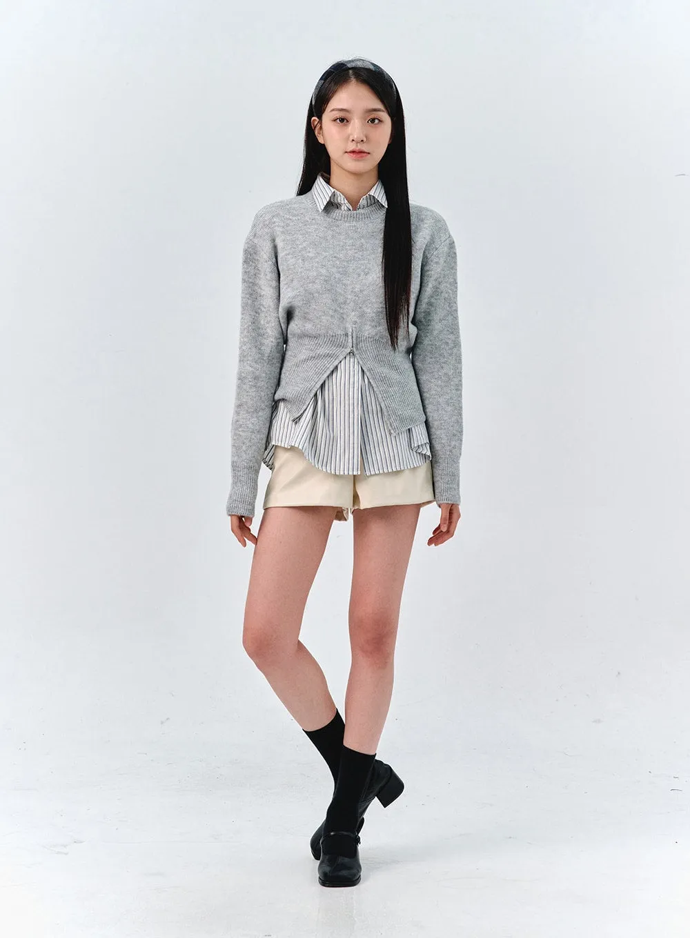 Textured Twist Pullover Knit OO319