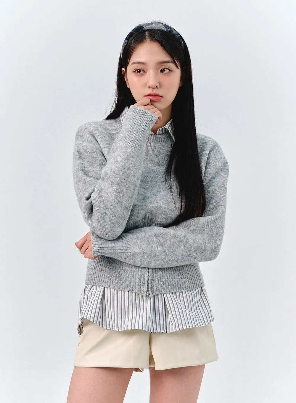 Textured Twist Pullover Knit OO319